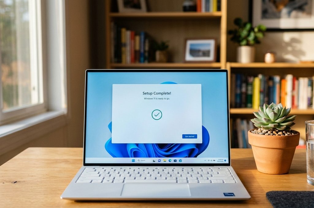 Windows 11 licensz vásárlás – laptop aktiválási képernyővel