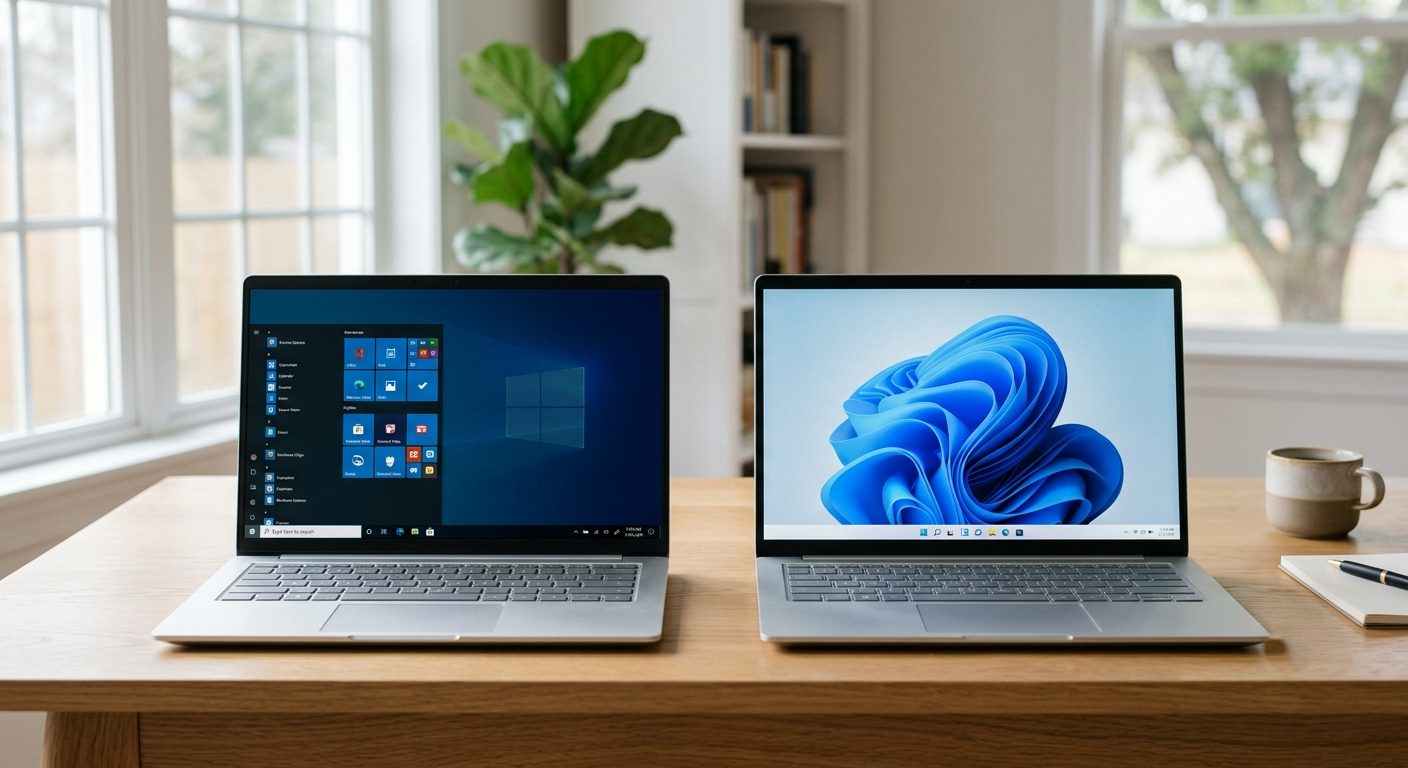 Windows 10 és Windows 11 licensz összehasonlítása két laptopon